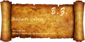 Baluch Zolna névjegykártya